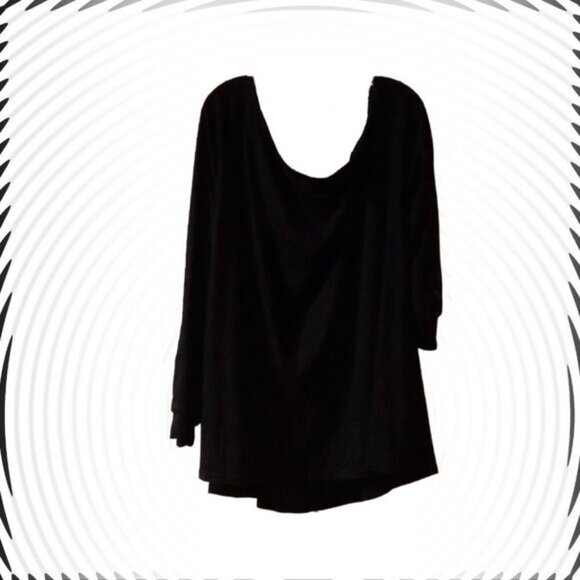 NWT- Plus Size 26 Long Sleeved Black Blouse - Picture 2 of 6